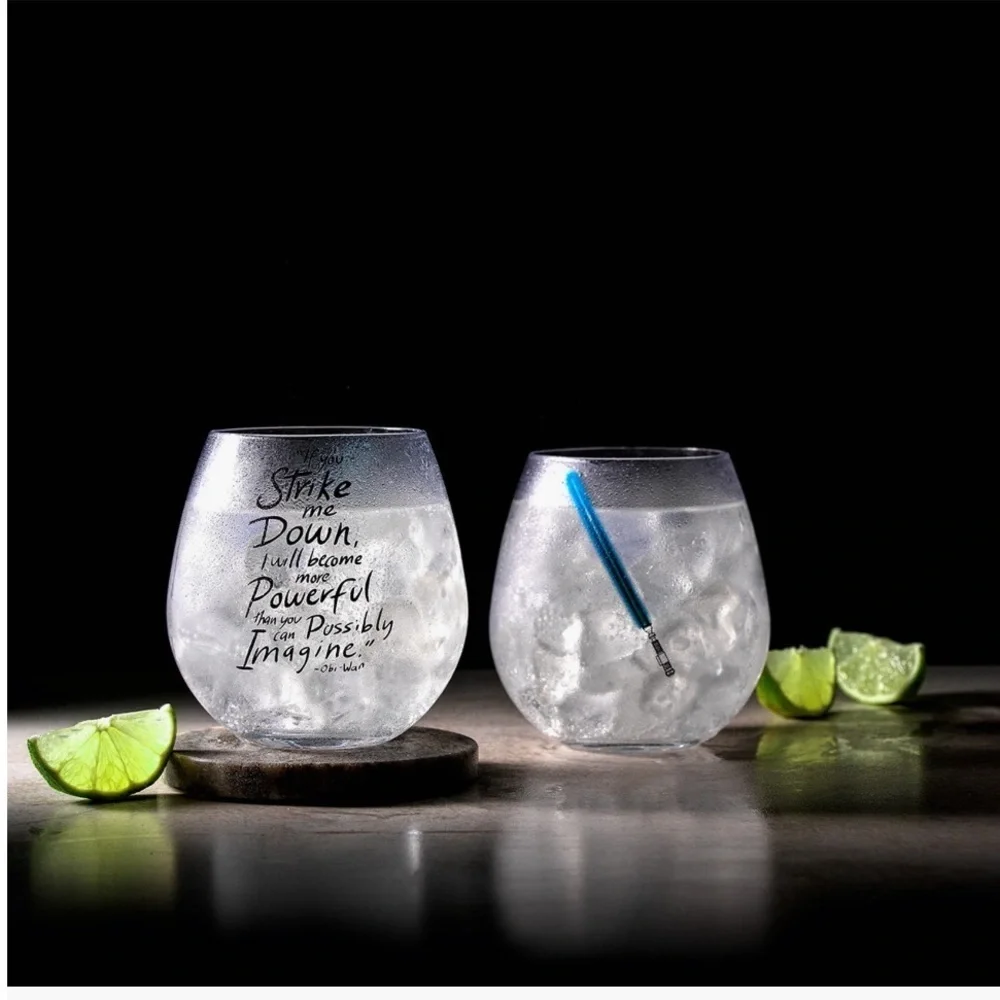 NIB Set of 2 Star Wars JoyJolt Obi-Wan Kenobi Drinking Glasses - Picture 2 of 9